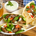 Grilled Lamb and California Asparagus Pitas with Tsatsiki Sauce